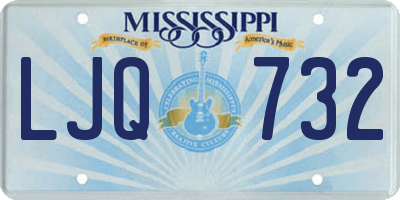 MS license plate LJQ732