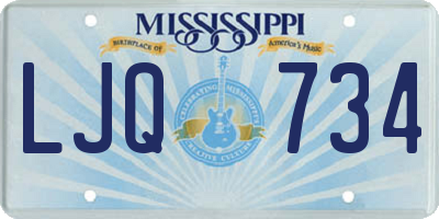 MS license plate LJQ734