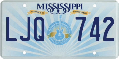 MS license plate LJQ742