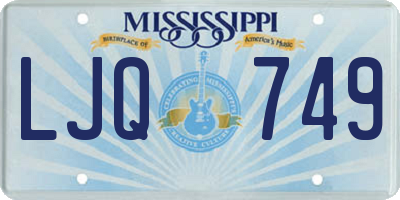 MS license plate LJQ749