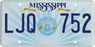 MS license plate LJQ752