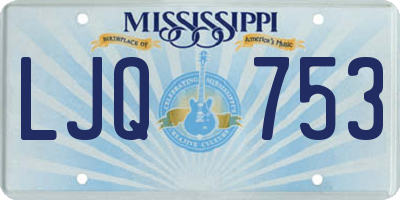 MS license plate LJQ753