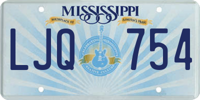 MS license plate LJQ754