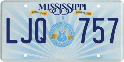 MS license plate LJQ757
