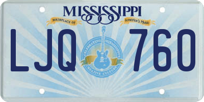 MS license plate LJQ760