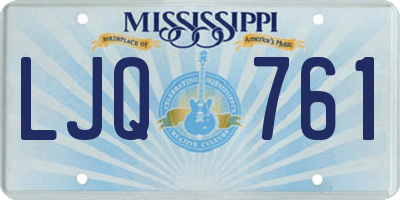 MS license plate LJQ761