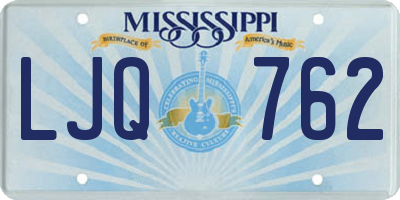 MS license plate LJQ762