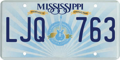 MS license plate LJQ763
