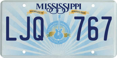 MS license plate LJQ767