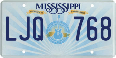 MS license plate LJQ768