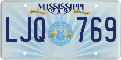 MS license plate LJQ769