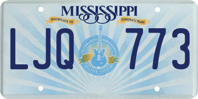 MS license plate LJQ773