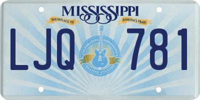 MS license plate LJQ781