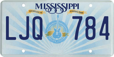 MS license plate LJQ784