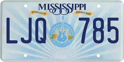MS license plate LJQ785