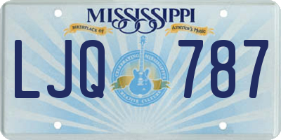 MS license plate LJQ787