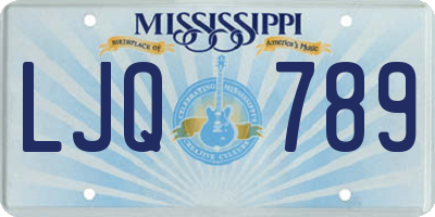 MS license plate LJQ789