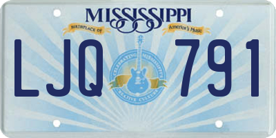 MS license plate LJQ791