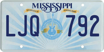 MS license plate LJQ792