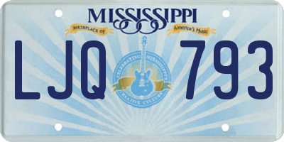 MS license plate LJQ793