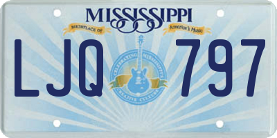 MS license plate LJQ797