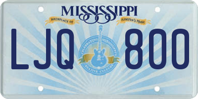 MS license plate LJQ800