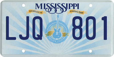 MS license plate LJQ801