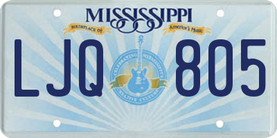 MS license plate LJQ805