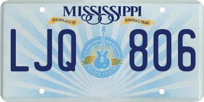MS license plate LJQ806