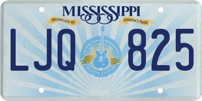 MS license plate LJQ825