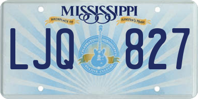 MS license plate LJQ827