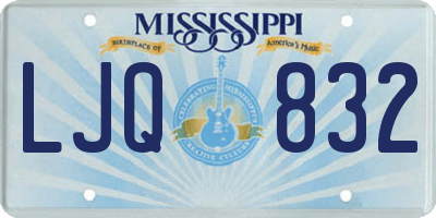 MS license plate LJQ832