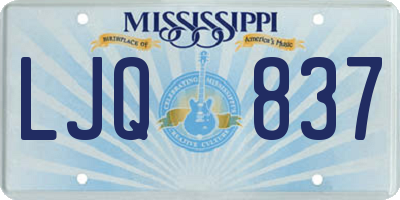 MS license plate LJQ837
