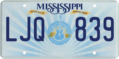 MS license plate LJQ839