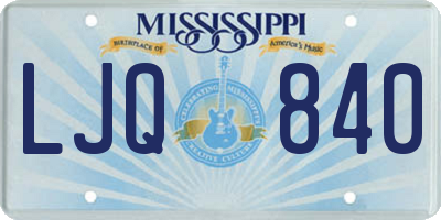 MS license plate LJQ840