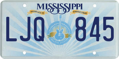 MS license plate LJQ845