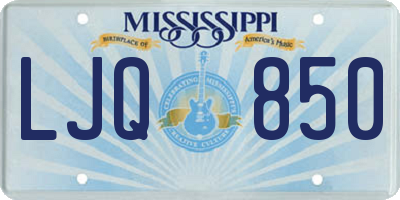 MS license plate LJQ850