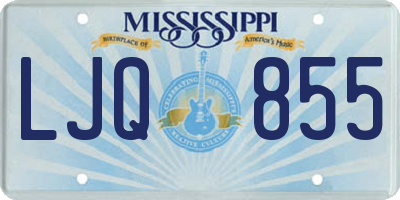MS license plate LJQ855