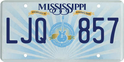 MS license plate LJQ857