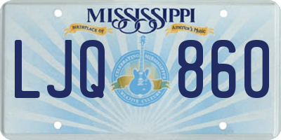 MS license plate LJQ860
