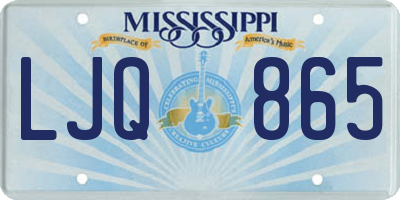 MS license plate LJQ865