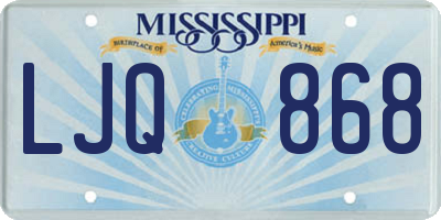 MS license plate LJQ868