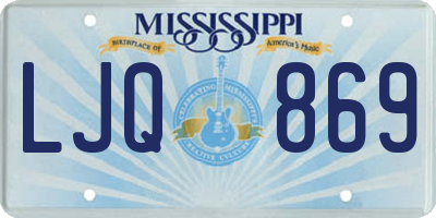 MS license plate LJQ869