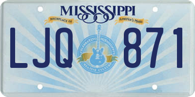 MS license plate LJQ871