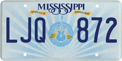 MS license plate LJQ872