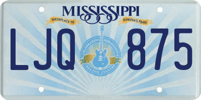 MS license plate LJQ875