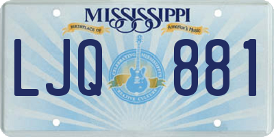 MS license plate LJQ881
