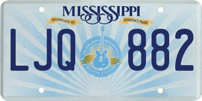 MS license plate LJQ882