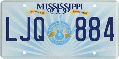 MS license plate LJQ884