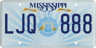 MS license plate LJQ888
